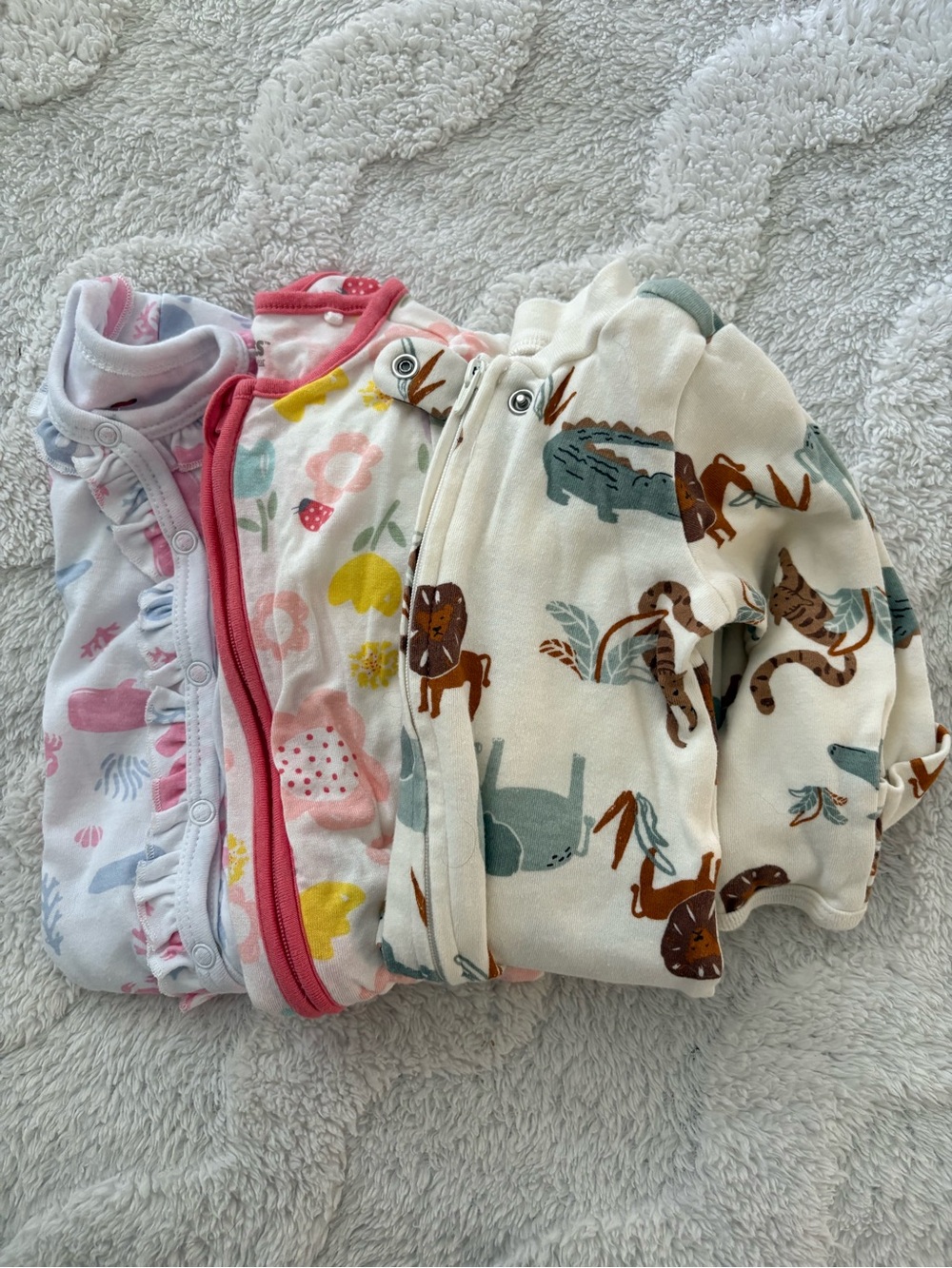 Animal and Floral Footie Onsies
